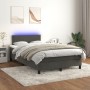 Box spring bed with mattress and LED dark gray velvet 120x190 cm by vidaXL, Beds and slatted bases - Ref: Foro24-3270142, Pri...