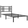 Bed frame with black metal headboard 100x200 cm by vidaXL, Beds and slatted bases - Ref: Foro24-376319, Price: 72,99 €, Disco...