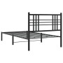 Bed frame with black metal headboard 100x200 cm by vidaXL, Beds and slatted bases - Ref: Foro24-376319, Price: 72,99 €, Disco...