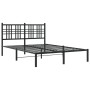 Bed frame with black metal headboard 140x200 cm by vidaXL, Beds and slatted bases - Ref: Foro24-376325, Price: 106,79 €, Disc...