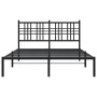 Bed frame with black metal headboard 140x200 cm by vidaXL, Beds and slatted bases - Ref: Foro24-376325, Price: 106,79 €, Disc...