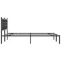 Bed frame with black metal headboard 140x200 cm by vidaXL, Beds and slatted bases - Ref: Foro24-376325, Price: 106,79 €, Disc...