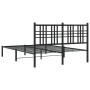 Bed frame with black metal headboard 140x200 cm by vidaXL, Beds and slatted bases - Ref: Foro24-376325, Price: 106,79 €, Disc...