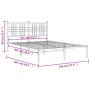 Bed frame with black metal headboard 140x200 cm by vidaXL, Beds and slatted bases - Ref: Foro24-376325, Price: 106,79 €, Disc...