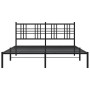 Estructura de cama con cabecero metal negro 160x200 cm de vidaXL, Camas y somieres - Ref: Foro24-376327, Precio: 110,78 €, De...