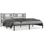 Bed frame with black metal headboard 200x200 cm by vidaXL, Beds and slatted bases - Ref: Foro24-376331, Price: 121,06 €, Disc...