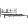 Bed frame with black metal headboard 200x200 cm by vidaXL, Beds and slatted bases - Ref: Foro24-376331, Price: 120,99 €, Disc...