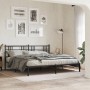 Bed frame with black metal headboard 200x200 cm by vidaXL, Beds and slatted bases - Ref: Foro24-376331, Price: 120,99 €, Disc...