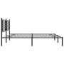 Bed frame with black metal headboard 200x200 cm by vidaXL, Beds and slatted bases - Ref: Foro24-376331, Price: 120,99 €, Disc...