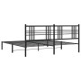 Bed frame with black metal headboard 200x200 cm by vidaXL, Beds and slatted bases - Ref: Foro24-376331, Price: 120,99 €, Disc...