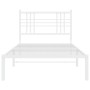 Metal bed frame with white headboard 90x190 cm by vidaXL, Beds and slatted bases - Ref: Foro24-376365, Price: 66,99 €, Discou...