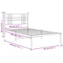 Metal bed frame with white headboard 90x190 cm by vidaXL, Beds and slatted bases - Ref: Foro24-376365, Price: 66,99 €, Discou...