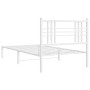 Bettgestell aus Metall mit weißem Kopfteil 100x190 cm von vidaXL, Betten und Lattenroste - Ref: Foro24-376367, Preis: 72,59 €...