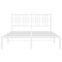 Metal bed frame with white headboard 120x200 cm by vidaXL, Beds and slatted bases - Ref: Foro24-376371, Price: 103,18 €, Disc...