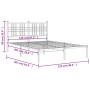 Metal bed frame with white headboard 120x200 cm by vidaXL, Beds and slatted bases - Ref: Foro24-376371, Price: 103,18 €, Disc...