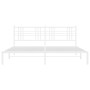 Estructura de cama de metal con cabecero blanco 183x213 cm de vidaXL, Camas y somieres - Ref: Foro24-376378, Precio: 116,99 €...