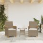 Garden chairs with cushion 2 pcs PE rattan beige and acacia wood by vidaXL, Garden chairs - Ref: Foro24-368722, Price: 203,75...