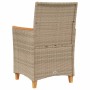 Garden chairs with cushion 2 pcs PE rattan beige and acacia wood by vidaXL, Garden chairs - Ref: Foro24-368722, Price: 203,75...