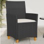 Garden chairs with cushions 2 pcs black PE rattan and acacia wood by vidaXL, Garden chairs - Ref: Foro24-368717, Price: 195,9...