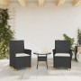 Garden chairs with cushions 2 pcs black PE rattan and acacia wood by vidaXL, Garden chairs - Ref: Foro24-368717, Price: 195,9...