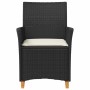 Garden chairs with cushions 2 pcs black PE rattan and acacia wood by vidaXL, Garden chairs - Ref: Foro24-368717, Price: 195,9...