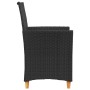 Garden chairs with cushions 2 pcs black PE rattan and acacia wood by vidaXL, Garden chairs - Ref: Foro24-368717, Price: 195,9...