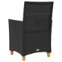 Garden chairs with cushions 2 pcs black PE rattan and acacia wood by vidaXL, Garden chairs - Ref: Foro24-368717, Price: 195,9...