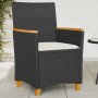 Garden chairs with cushions 2 pcs black PE rattan and acacia wood by vidaXL, Garden chairs - Ref: Foro24-368720, Price: 200,7...