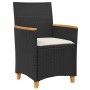 Garden chairs with cushions 2 pcs black PE rattan and acacia wood by vidaXL, Garden chairs - Ref: Foro24-368720, Price: 200,7...