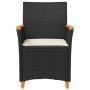 Garden chairs with cushions 2 pcs black PE rattan and acacia wood by vidaXL, Garden chairs - Ref: Foro24-368720, Price: 200,7...