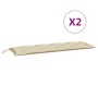 Cojines de banco de jardín 2 uds tela Oxford beige 150x50x7 cm de vidaXL, Cojines para sillas y sofás - Ref: Foro24-361700, P...