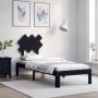 Estructura de cama individual con cabecero madera maciza negro de vidaXL, Camas y somieres - Ref: Foro24-3193690, Precio: 98,...