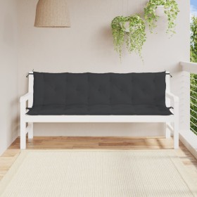 Cojines de banco de jardín 2 uds tela Oxford negro 180x50x7 cm de vidaXL, Cojines para sillas y sofás - Ref: Foro24-361723, P...