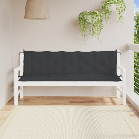 Cojines de banco de jardín 2 uds tela Oxford negro 180x50x7 cm de vidaXL, Cojines para sillas y sofás - Ref: Foro24-361723, P...