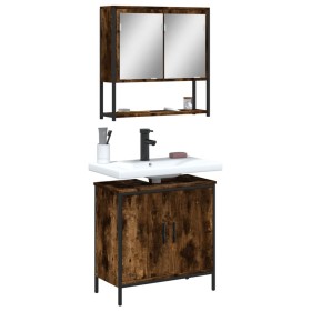 Bathroom furniture set, 2 pieces, smoked oak plywood. by vidaXL, Bathroom furniture - Ref: Foro24-3214662, Price: 108,46 €, D...