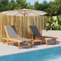 2 solid acacia wood sun loungers with black textilene. by vidaXL, Loungers - Ref: Foro24-3279247, Price: 294,45 €, Discount: %