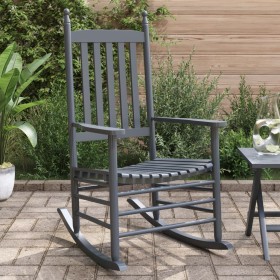 Rocking chairs with curved seat 2 units solid poplar wood gray by vidaXL, Garden chairs - Ref: Foro24-3281589, Price: 206,27 ...