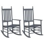 Rocking chairs with curved seat 2 units solid poplar wood gray by vidaXL, Garden chairs - Ref: Foro24-3281589, Price: 192,22 ...