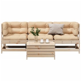 4-piece garden furniture set with solid pine wood cushions by vidaXL, Garden sets - Ref: Foro24-3250788, Price: 401,04 €, Dis...