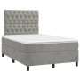 Cama box spring colchón y LED terciopelo gris claro 120x190 cm de vidaXL, Camas y somieres - Ref: Foro24-3270329, Precio: 445...