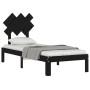 Estructura de cama individual con cabecero madera maciza negro de vidaXL, Camas y somieres - Ref: Foro24-3193690, Precio: 98,...