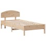 Bed frame with headboard solid pine wood 90x200 cm by vidaXL, Beds and slatted bases - Ref: Foro24-3207221, Price: 119,49 €, ...