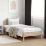 Bed frame with headboard solid pine wood 90x200 cm by vidaXL, Beds and slatted bases - Ref: Foro24-3207221, Price: 119,49 €, ...