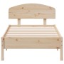 Bed frame with headboard solid pine wood 90x200 cm by vidaXL, Beds and slatted bases - Ref: Foro24-3207221, Price: 119,49 €, ...