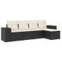 Set de muebles de jardín 5 pzas y cojines ratán sintético negro de vidaXL, Conjuntos de jardín - Ref: Foro24-3254823, Precio:...