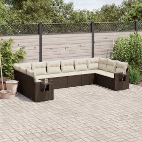 Garden sofa set 10 pieces and brown synthetic rattan cushions by vidaXL, Garden sets - Ref: Foro24-3253010, Price: 608,05 €, ...