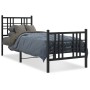 Bed frame with headboard and black metal footboard 80x200 cm by vidaXL, Beds and slatted bases - Ref: Foro24-376333, Price: 7...