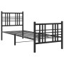 Bed frame with headboard and black metal footboard 80x200 cm by vidaXL, Beds and slatted bases - Ref: Foro24-376333, Price: 7...