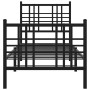 Bed frame with headboard and black metal footboard 80x200 cm by vidaXL, Beds and slatted bases - Ref: Foro24-376333, Price: 7...