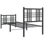 Bed frame with headboard and black metal footboard 80x200 cm by vidaXL, Beds and slatted bases - Ref: Foro24-376333, Price: 7...